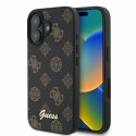 Guess GUHMP16SPGPYSK iPhone 16 6.1" czarny/black hardcase Peony Script MagSafe