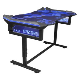 E-Blue Biurko dla gracza EGT004BK, 135x78,5cm, 72-91,2cm, podświetlenie RGB, regulacja wysokości, z podkładką pod mysz