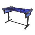 E-Blue Biurko dla gracza EGT004BK, 135x78,5cm, 72-91,2cm, podświetlenie RGB, regulacja wysokości, z podkładką pod mysz