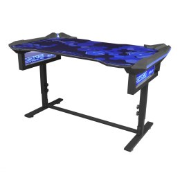 E-Blue Biurko dla gracza EGT004BK, 135x78,5cm, 72-91,2cm, podświetlenie RGB, regulacja wysokości, z podkładką pod mysz