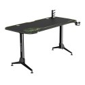 ULTRADESK Biurko dla gracza GRAND YELLOW-GREEN, 160x70 cm, 70-80 cm, 3 st. regulacji wysokości, XXL podkładka pod mysz, uchwyt n