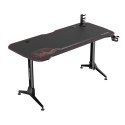 ULTRADESK Biurko dla gracza GRAND RED, 160x70 cm, 70-80 cm, 3 st. regulacji wysokości, XXL podkładka pod mysz, uchwyt na słuchaw