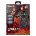 Defender Mysz OverLord GM-890, 3200DPI, optyczna, 6kl., 1 scroll, przewodowa USB, czarna, do gry, RGB