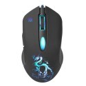 Defender Mysz Sky Dragon GM-090L, 3200DPI, optyczna, 6kl., 1 scroll, przewodowa USB, czarna, z podkładką gamingową, podświetlona