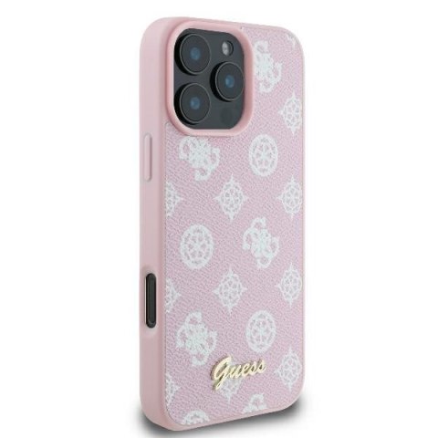 Guess GUHMP16LPGPYSP iPhone 16 Pro 6.3" różowy/pink hardcase Peony Script Logo MagSafe
