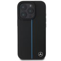 Mercedes MEHMP16L23RURBK iPhone 16 Pro 6.3" czarny/black hardcase MB Blue Line Leather MagSafe