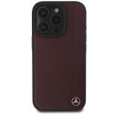 Mercedes MEHMP16X23RBGVR iPhone 16 Pro Max 6.9" czerwony/red hardcase MB Wood Imitation Leather MagSafe