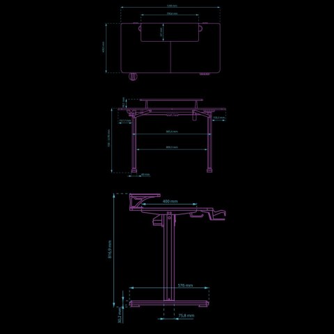 Biurko, elektycznie regulowany, 120X60 cm, 72-117 cm, HIGHLANDER WHITE, biały, ULTRADESK