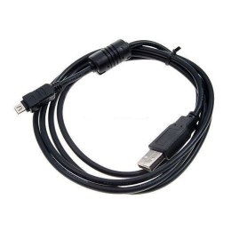 Kabel USB (2.0), USB A M- 12 pin M, 1.8m, czarny, Logo, blistr, OLYMPUS