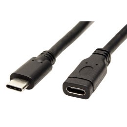 Kabel USB (3.1), USB C M- USB C F, 1m, czarny, plastic bag, przedłużacz