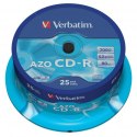 Verbatim CD-R, 43352, DataLife PLUS, 25-pack, 700MB, Super Azo, 52x, 80min., 12cm, Crystal, bez możliwości nadruku, cake box, St