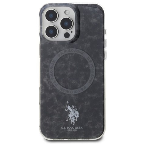 US Polo USHMP16XHOCLDPK iPhone 16 Pro Max 6.9" czarny/black IML Ring MagSafe