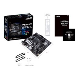 Asus | PRIME B550M-A | Rodzina procesorów AMD | Gniazdo procesora AM4 | DDR4 | Gniazda pamięci 4 | Obsługiwane interfejsy dysków