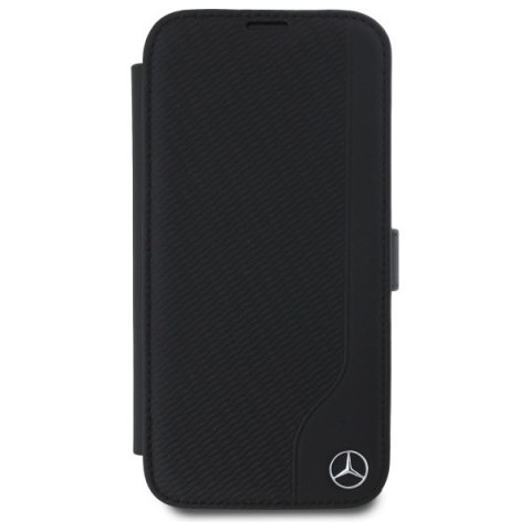 Mercedes MEBKP16S23RBGVK iPhone 16 6.1" czarny/black bookcase Leather Wood Imitation
