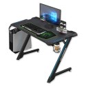 ULTRADESK Biurko dla gracza SPACE V2, 133x61.5cm, 77.5cm, podświetlane, z podkładką XL, uchwyt do słuchawek, na napój