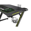 ULTRADESK Biurko dla gracza SPACE V2, 133x61.5cm, 77.5cm, podświetlane, z podkładką XL, uchwyt do słuchawek, na napój