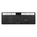 Powerton SolarSlim, Klawiatura zasilana solarnie CZ/SK, Multi-Device typ 2.4 GHz Dongle + Dual Bluetooth, bezprzewodowa, czarna