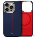 Mercedes MEHMP16X23SUMRV iPhone 16 Pro Max 6.9" granatowy/navy hardcase Silicone Red Stripe MagSafe