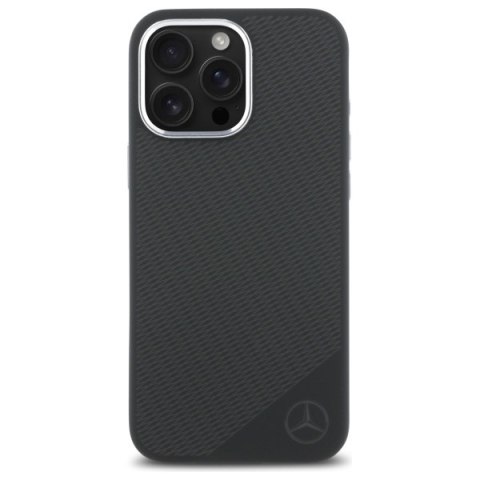 Mercedes MEHMP16X23SUGDK iPhone 16 Pro Max 6.9" czarny/black hardcase Silicone Tonal Logo Wood Pattern MagSafe