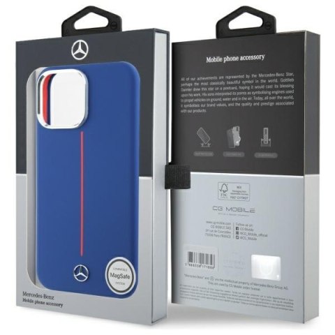 Mercedes MEHMP16X23SUMRV iPhone 16 Pro Max 6.9" granatowy/navy hardcase Silicone Red Stripe MagSafe