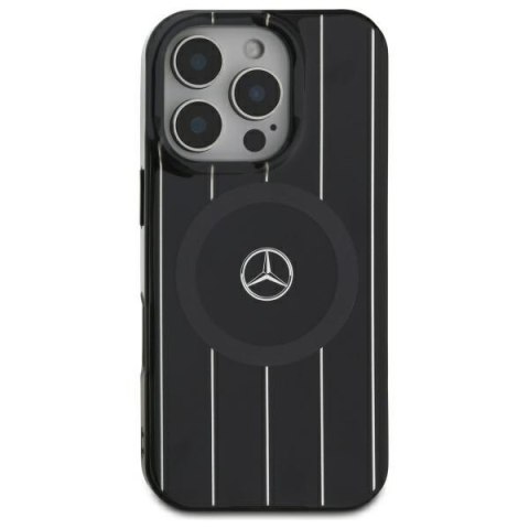 Mercedes MEHMP16S23HRSK iPhone 16 6.1" czarny/black hardcase MB Double Layer Crossed Lines MagSafe