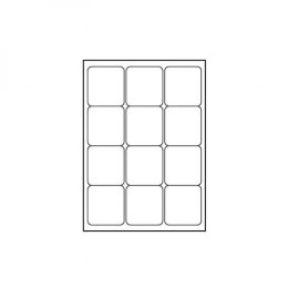 Logo etykiety 66mm x 70mm, A4, matowe, białe, 12 etykiety, 140g/m2, pakowany po 25 szt., do drukarek atramentowych i laserowych