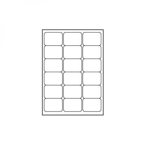 Logo etykiety 68mm x 47mm, A4, matowe, białe, 18 etykiety, 140g/m2, pakowany po 25 szt., do drukarek atramentowych i laserowych