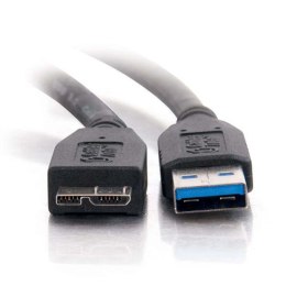 Kabel USB (3.0), USB A M- USB micro B M, 2m, czarny, Logo, blistr