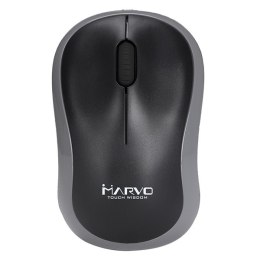 Marvo Mysz DWM100GY, 1000DPI, 2.4 [GHz], optyczna, 3kl., 1 scroll, bezprzewodowa, czarno-szara, 1 szt AAA, biurowy