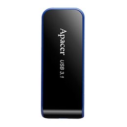 Apacer USB flash disk, USB 3.0 (3.2 Gen 1), 32GB, AH356, czarny, AP32GAH356B-1, USB A, z wysuwanym złączem