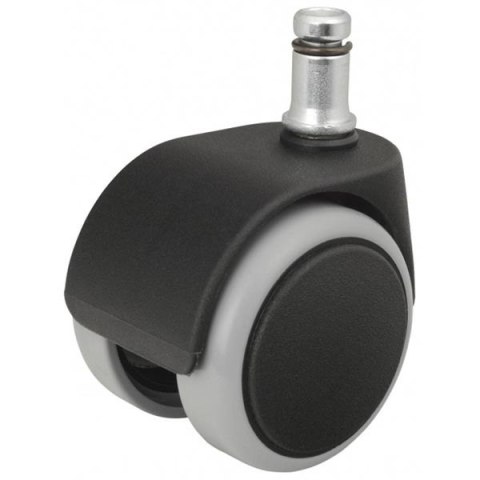 Kółka do foteli gamingowych pogumované, czarne, średnica trzpienia: 11 mm, opakowanie 5 szt