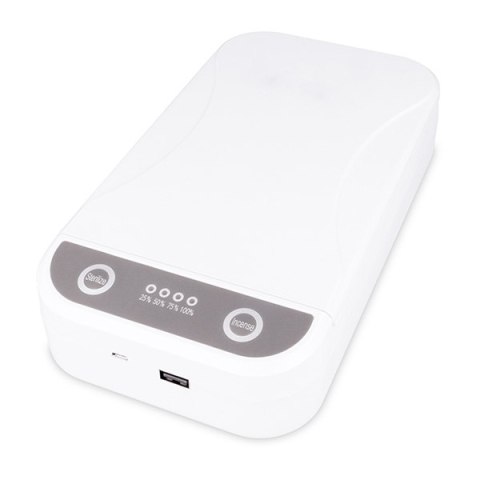 Sterylizator UV Powerton, do telefonów komórkowych i biżuterii, do 6,5", 10 W, biała