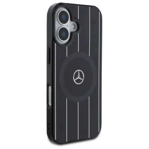 Mercedes MEHMP16S23HRSK iPhone 16 6.1" czarny/black hardcase MB Double Layer Crossed Lines MagSafe