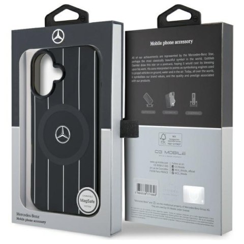 Mercedes MEHMP16S23HRSK iPhone 16 6.1" czarny/black hardcase MB Double Layer Crossed Lines MagSafe