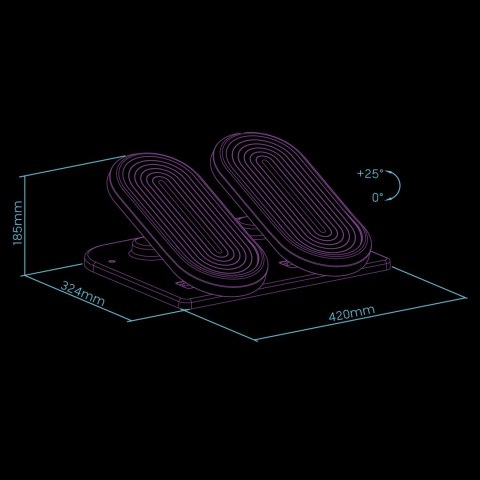 Podstawa ergonomiczna pod nogi, FOOTPODIUM czarny, plastikowy, ULTRADESK