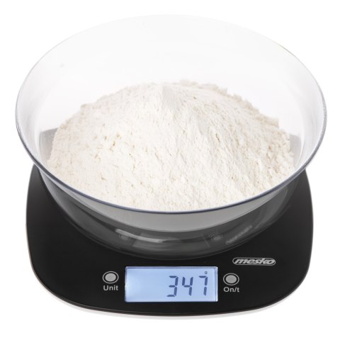 Waga kuchenna Adler z miską | MS 3179b | Podziałka 1 g | Typ wyświetlacza LCD | Czarny