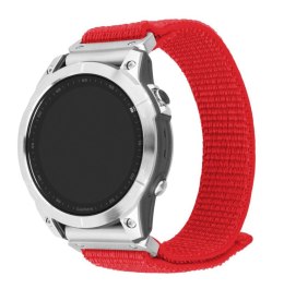 Stały | Sportowy pasek do Garmin QuickFit 22mm | 160-210 mm | Czerwony | Nylon