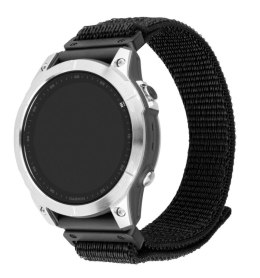 Stały | Sportowy pasek do Garmin QuickFit 26mm | 160-210 | Czarny | Nylon