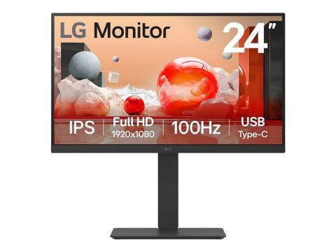 LG 24BA650-B | 23,8 " | IPS | 16:9 | 100 Hz | 5 ms | 1920 x 1080 pikseli | 250 cd/m² | Porty HDMI w ilości 1 | Czarny