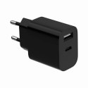 Gembird 2-portowa uniwersalna ładowarka USB (A+C), 2,4 A | TA-UC-2AC12-01-BK