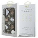 Guess GUHMP16SP4PWPW iPhone 16 6.1" brązowy/brown hardcase Peony On 4G Background MagSafe