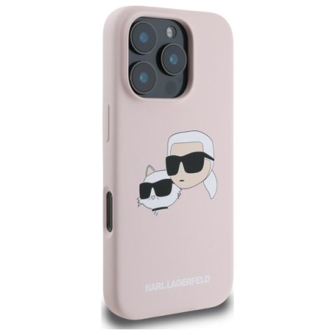 Karl Lagerfeld KLHMP16LSKCHPPLP iPhone 16 Pro 6.3" różowy/pink hardcase Silicone Double Heads Print MagSafe