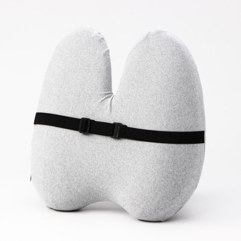 Zestaw poduszka lędźwiowa i poduszka siedziska, ergonomiczna, szary, pianka z efektem pamięci, Powerton