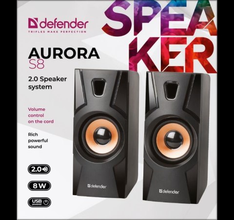 DEFENDER GŁOŚNIKI AURORA S8 2.0 8W USB 65408