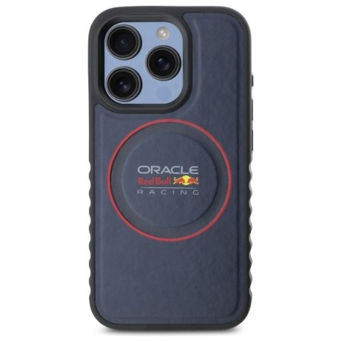 Red Bull RBHMP15X24PUILVR iPhone 15 Pro Max 6.7" hardcase granatowy/navy Leather Red Ring MagSafe