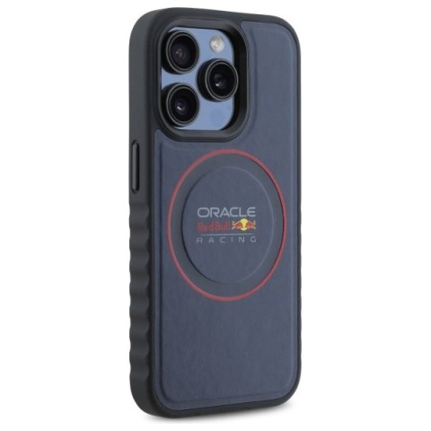 Red Bull RBHMP15X24PUILVR iPhone 15 Pro Max 6.7" hardcase granatowy/navy Leather Red Ring MagSafe