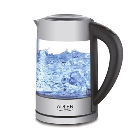 Adler | Kettle | AD 1247 NEW | With electronic control | 1850 - 2200 W | 1.7 L | Stainless steel, glass | 360° rotational base |