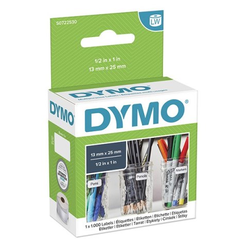 Dymo etykiety papierowe 25mm x 13mm, białe, wielofunkcyjny, 1000 szt., 11353, S0722530