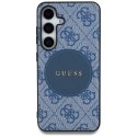 Etui Guess 4G Round Patch Classic Logo MagSafe do Samsung Galaxy S25 Plus niebieski