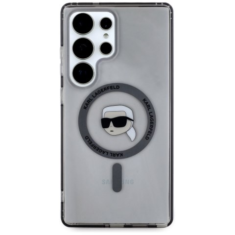 Etui Karl Lagerfeld Button Karl Head Printed Logo MagSafe Samsung Galaxy S25 Ultra czarny